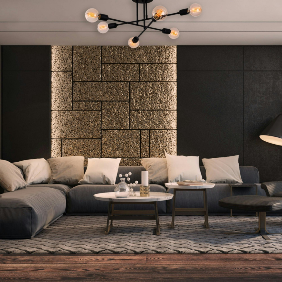 Plafonnier design 6 lampes MARATEA