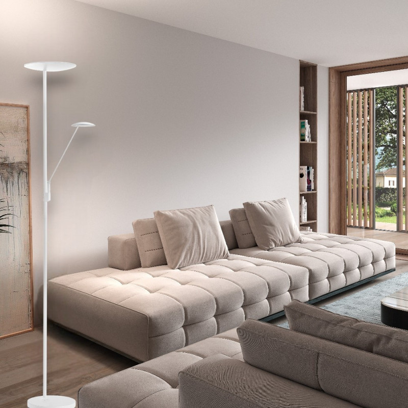 Lampadaire Led Avec Liseuse Daphné Blanc