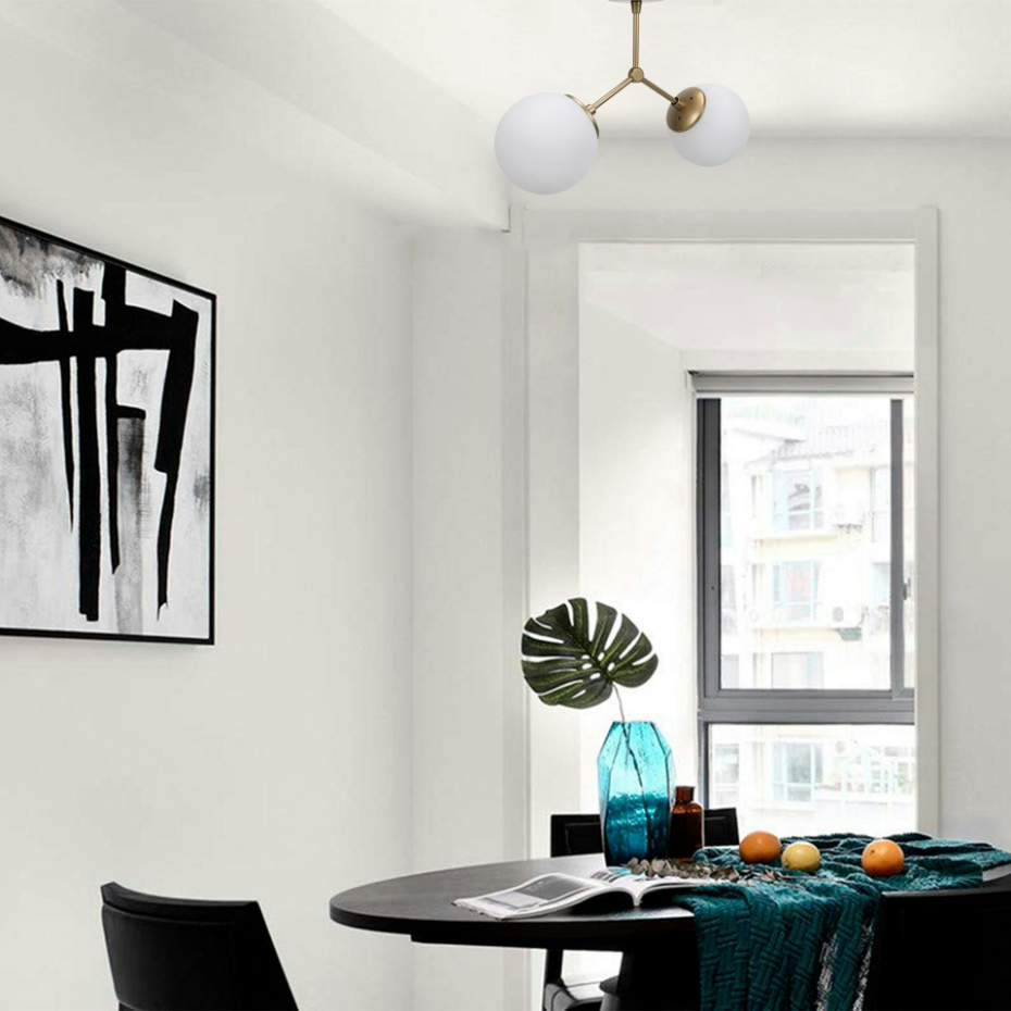 Plafonnier design 2 globes en verre SIERRE