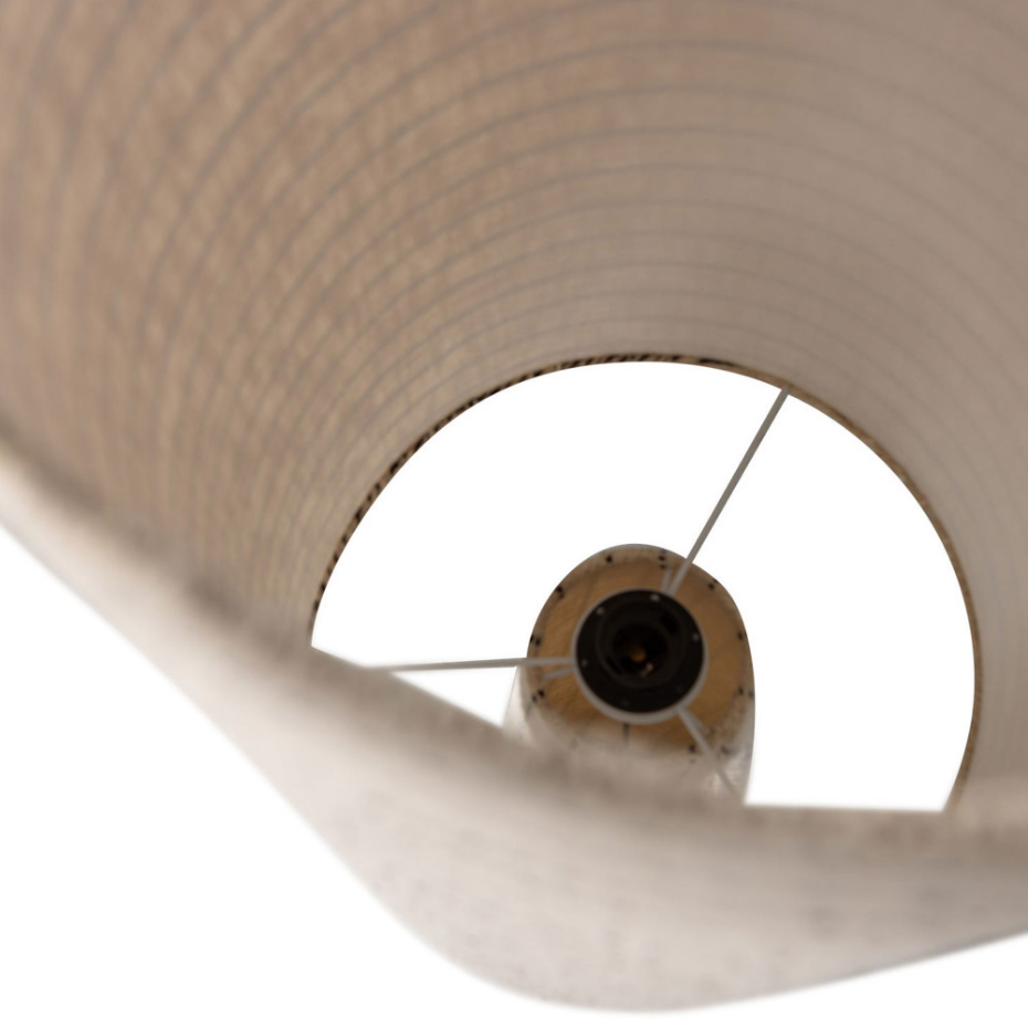 Lampadaire à rayures en métal et tissu bouclette H130cm- LOFT