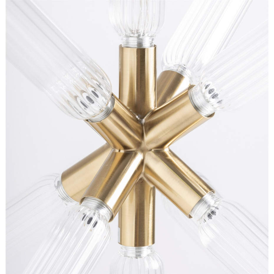 Lustre art déco en cristal fumé suspendu