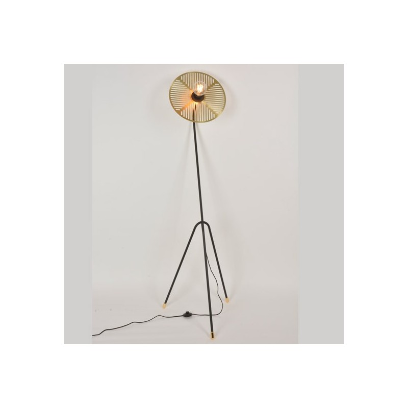 Lampadaire Waterlilly Noir Et Laiton