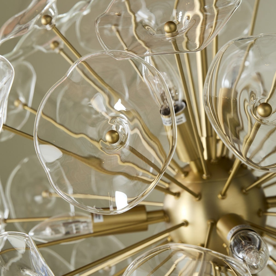 Lustre en verre et métal laiton DAHLIA