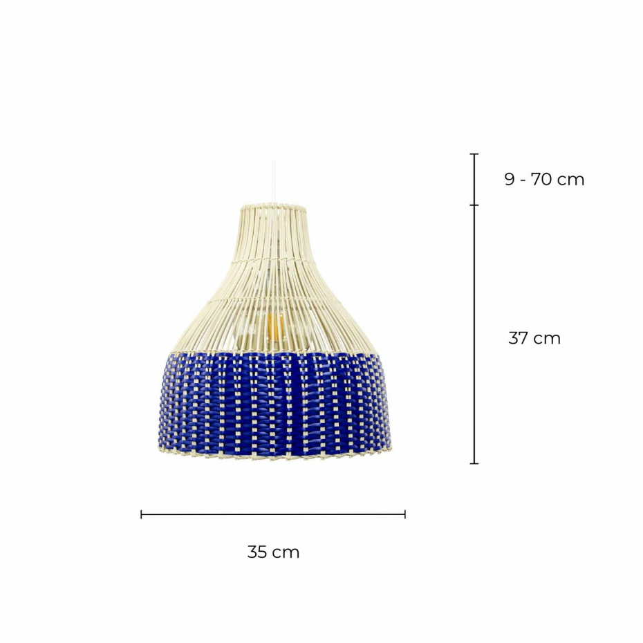 Suspension bicolore en rotin, SKIPP