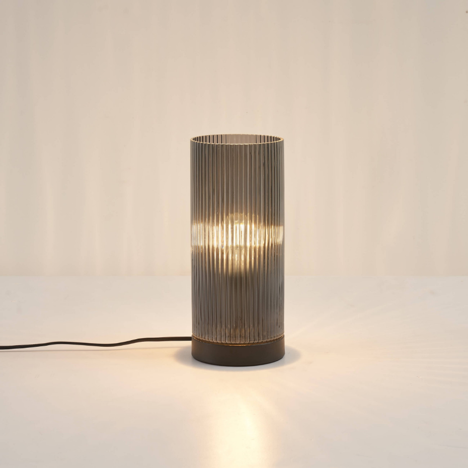 Lampe à poser verre design fumé - LIANTHA