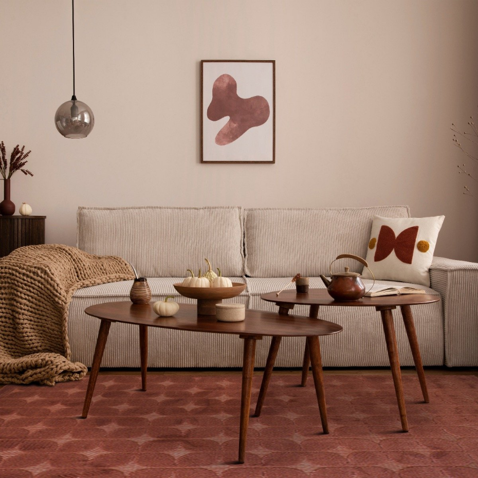 Tapis salon à relief moderne   rosé NEW AGE FIFTIES