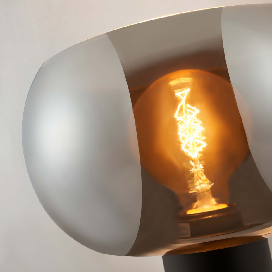 Lampe à poser verre fumé et marbre - MILAN