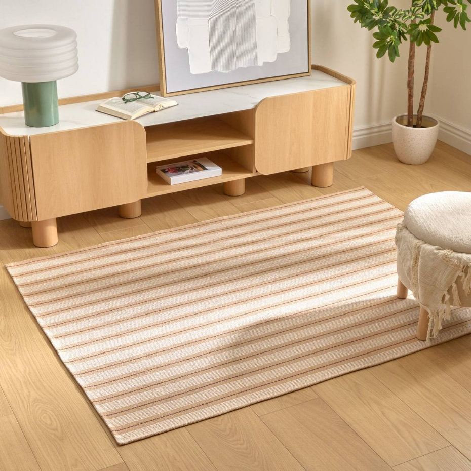 Tapis à rayures en coton antidérapant GROOVE