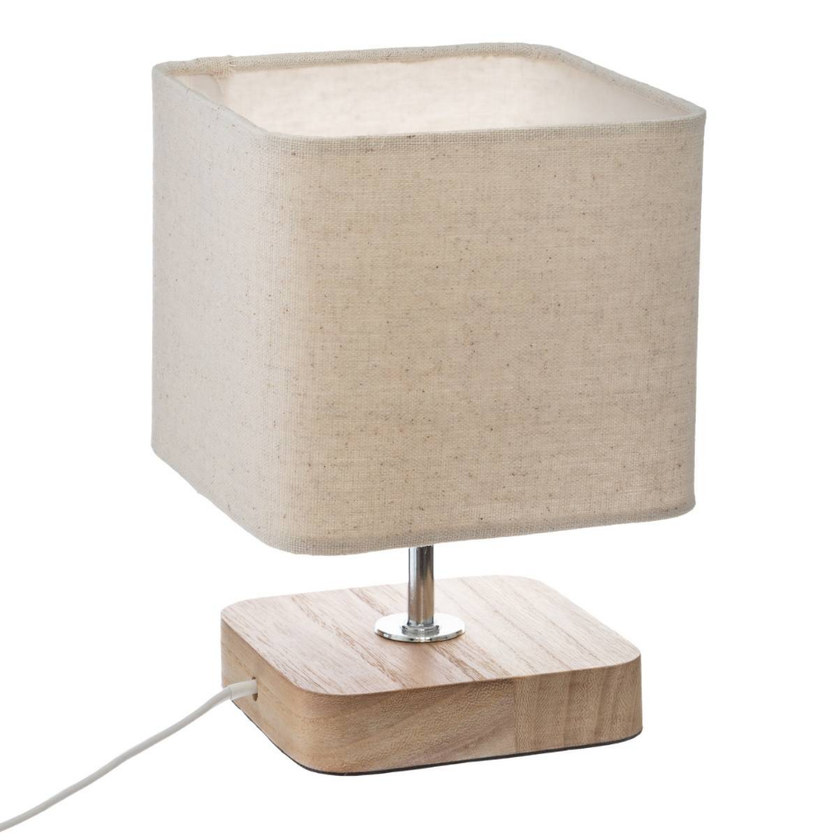 Lampe bois abat-jour tissu TOXEY