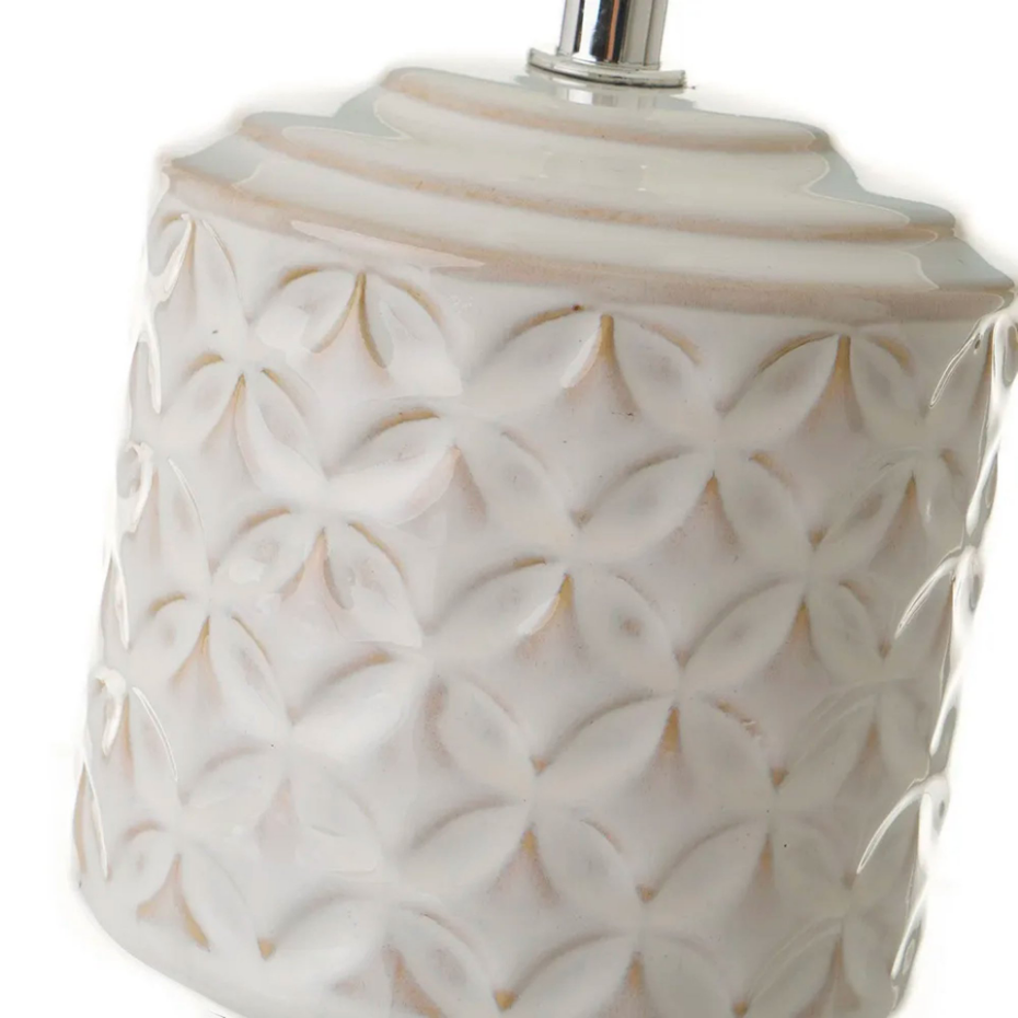 Lampe à poser ronde céramique blanche 15x15x28cm