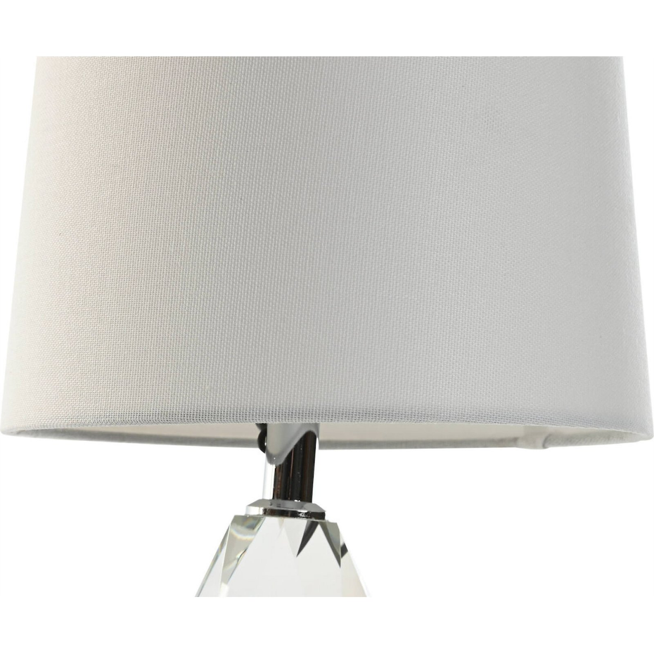Lampe de table en verre et lin moderne Moderno
