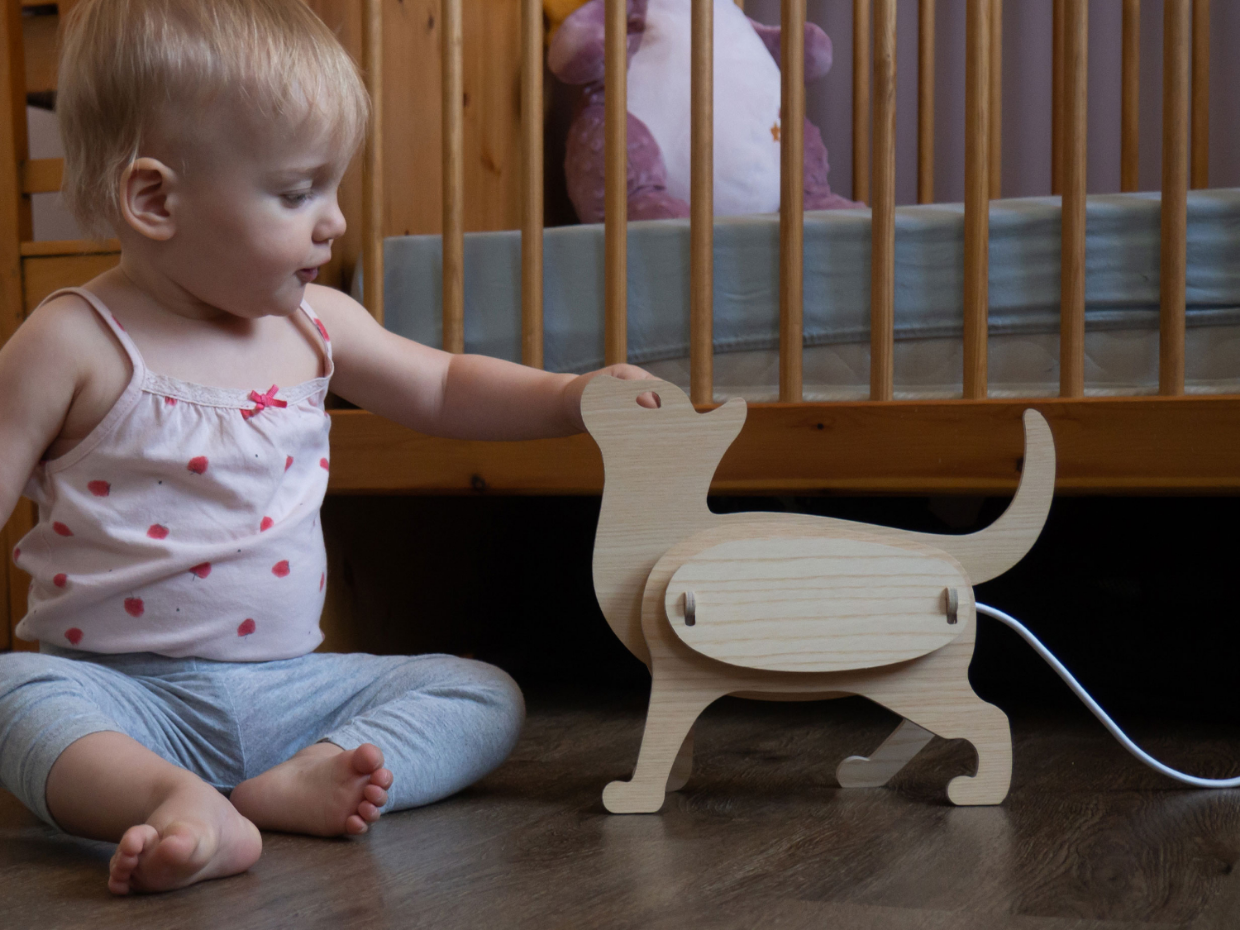 Lampe à poser en frêne Chat - ZOO