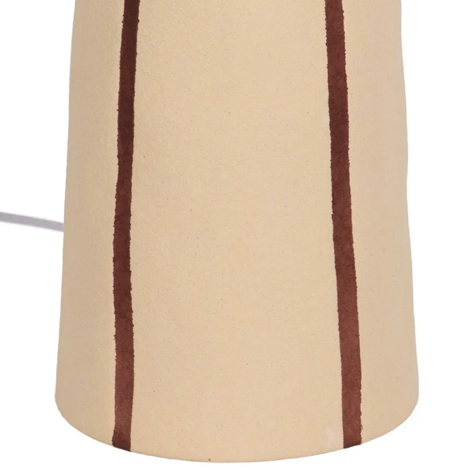 Lampadaire design céramique et abat-jour plissé 53x53x103cm