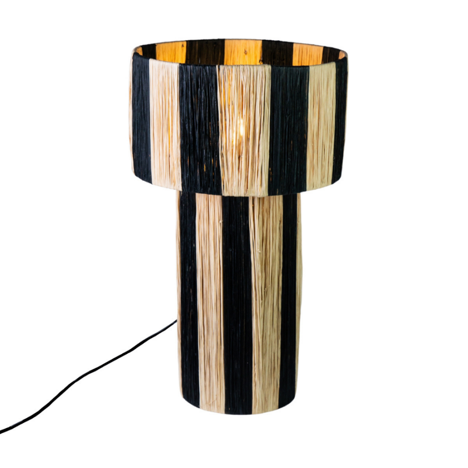 Lampe à poser en raphia ROSY XL