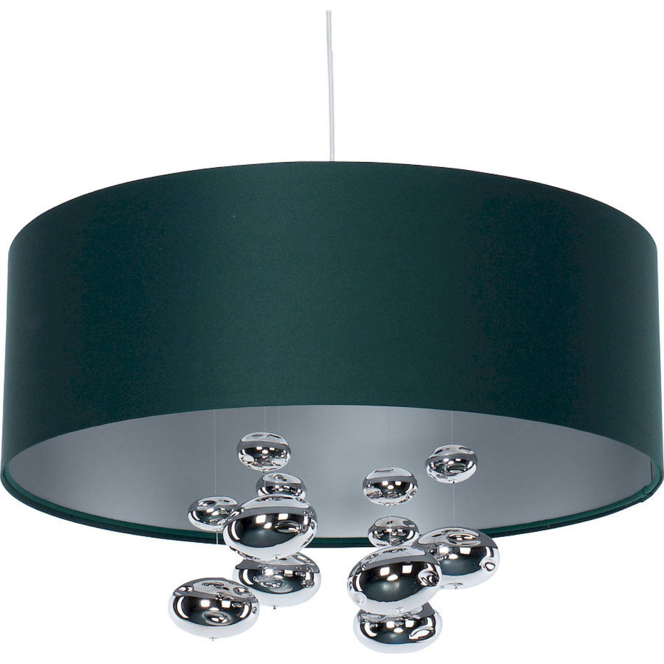 Suspension ronde en tissu avec boules argentées Bubble Light