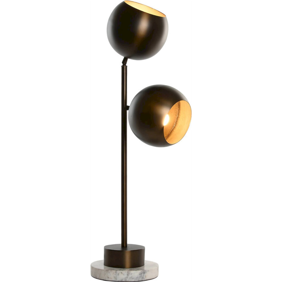 Lampe de table ronde en acier et marbre style contemporain Item Home India Lamps 1c25