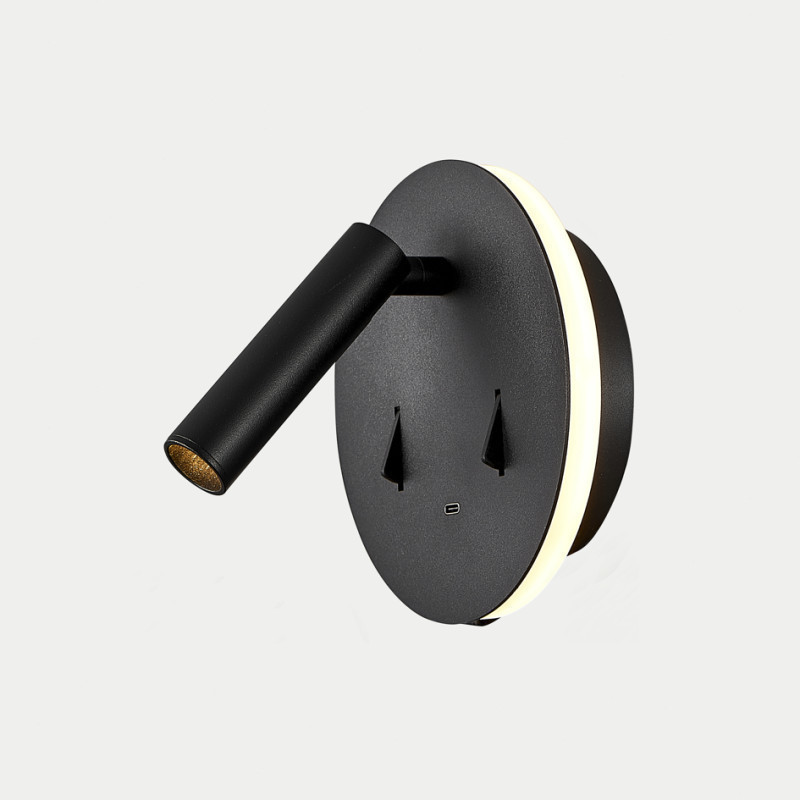 Applique Tête De Lit Led Noir USB-C Mily