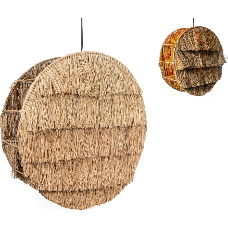 Suspension ronde en fibre naturelle