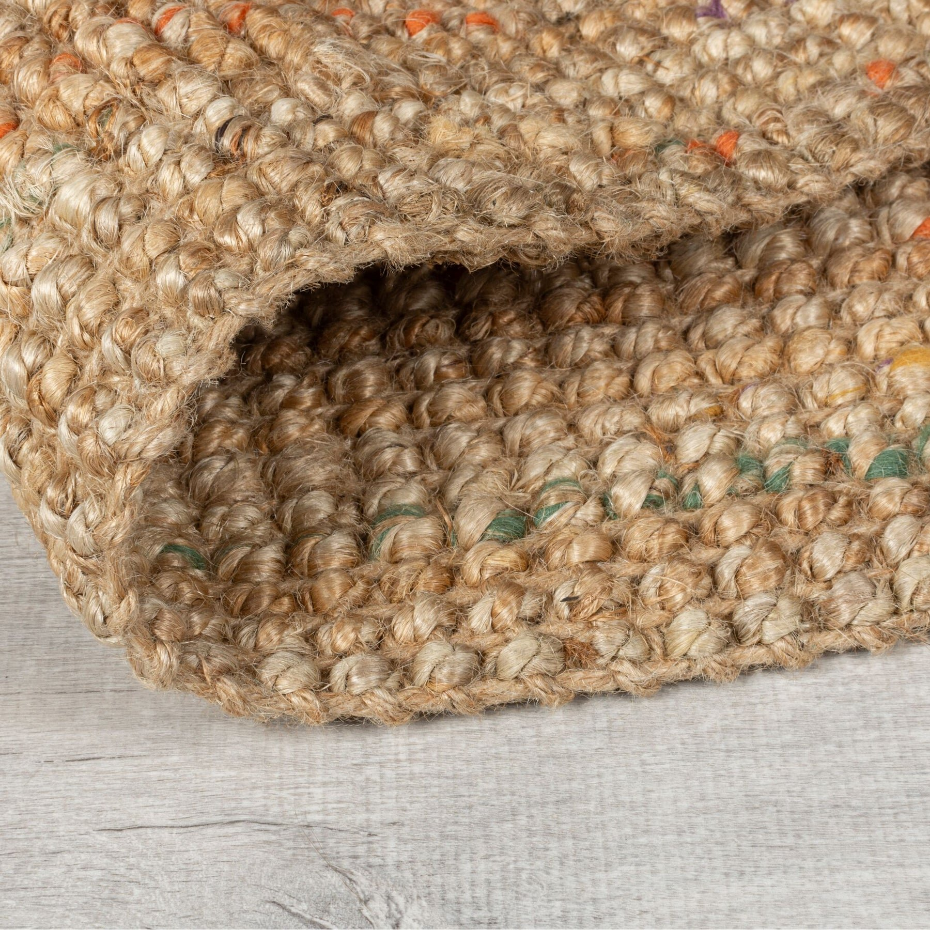 Tapis de couloir en jute coloré SARITA