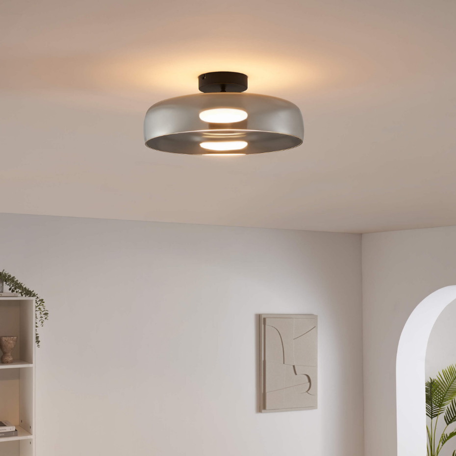 Plafonnier LED en verre fumé - RICCARDO