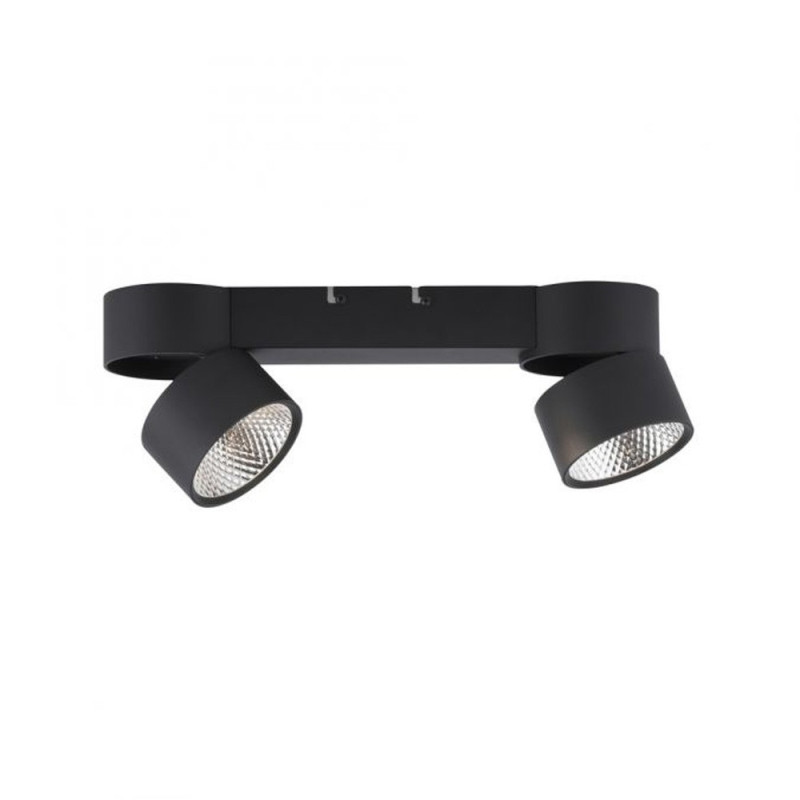 Rampe 2 Spots Nola Noir Led Puissant Et Dimmable