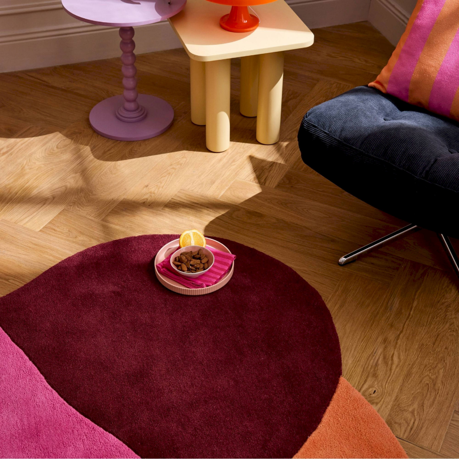 Tapis en laine et coton motif géométrique