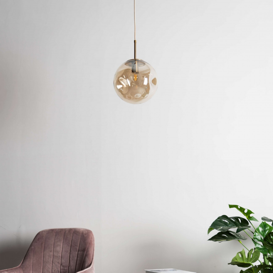 Suspension design en verre et laiton - NOUROT