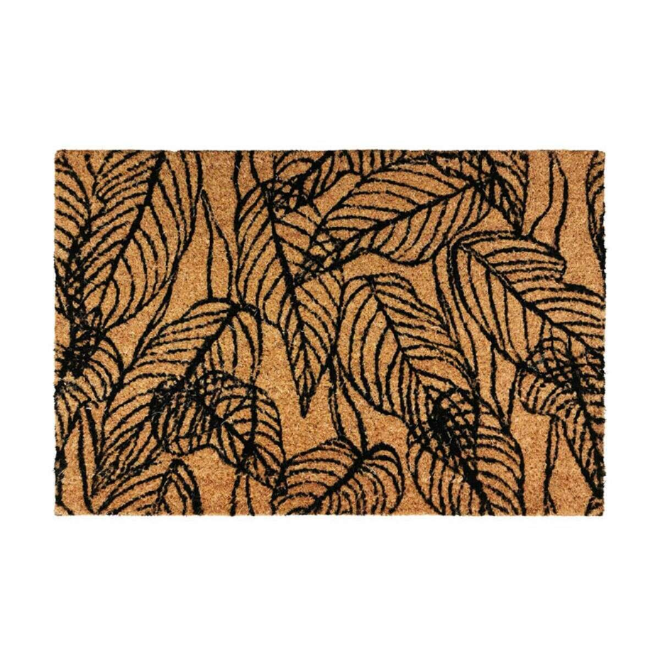 Paillasson fibre de coco motif feuilles - NERVURE