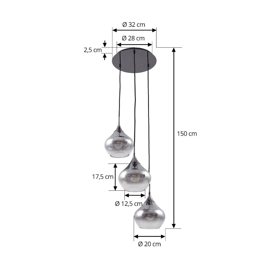 Suspension en verre moderne, Jarven