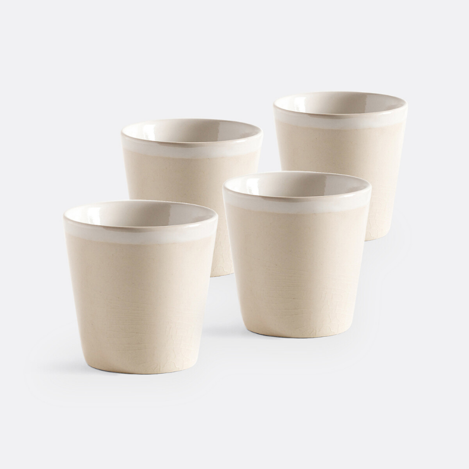 Lot 4 tasses à café craquelées, GOGAIN