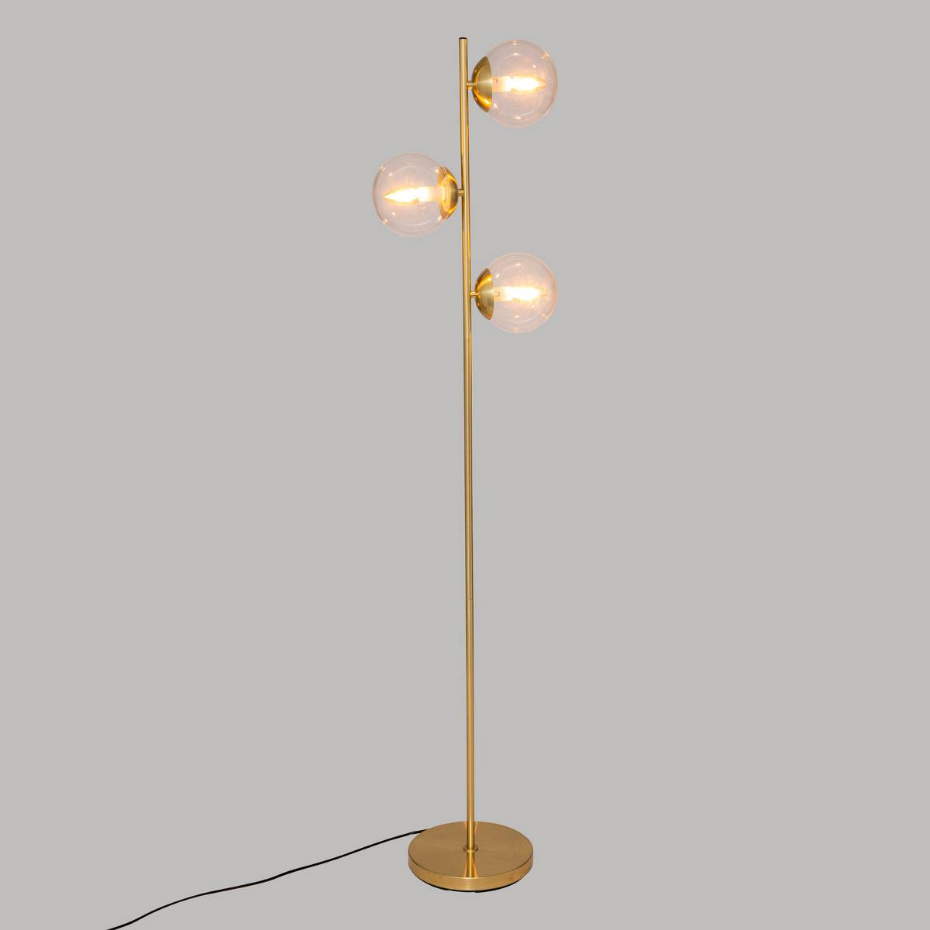Lampadaire triple verre métal design