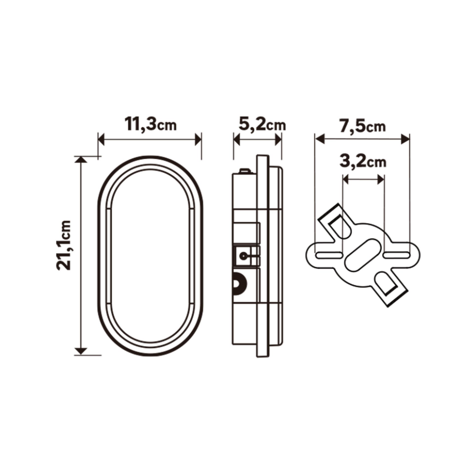 Applique LED IP65 ovale, EZY