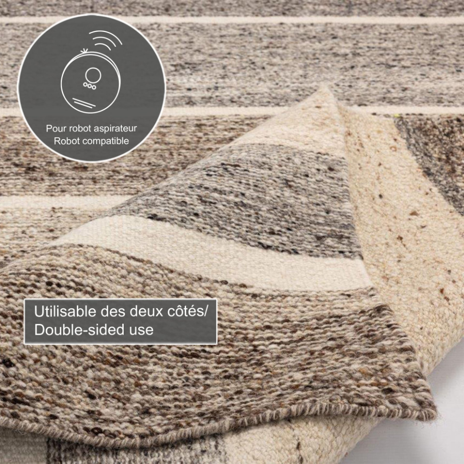 Tapis en laine tissé à la main dans des couleurs naturelles - Ehrwald