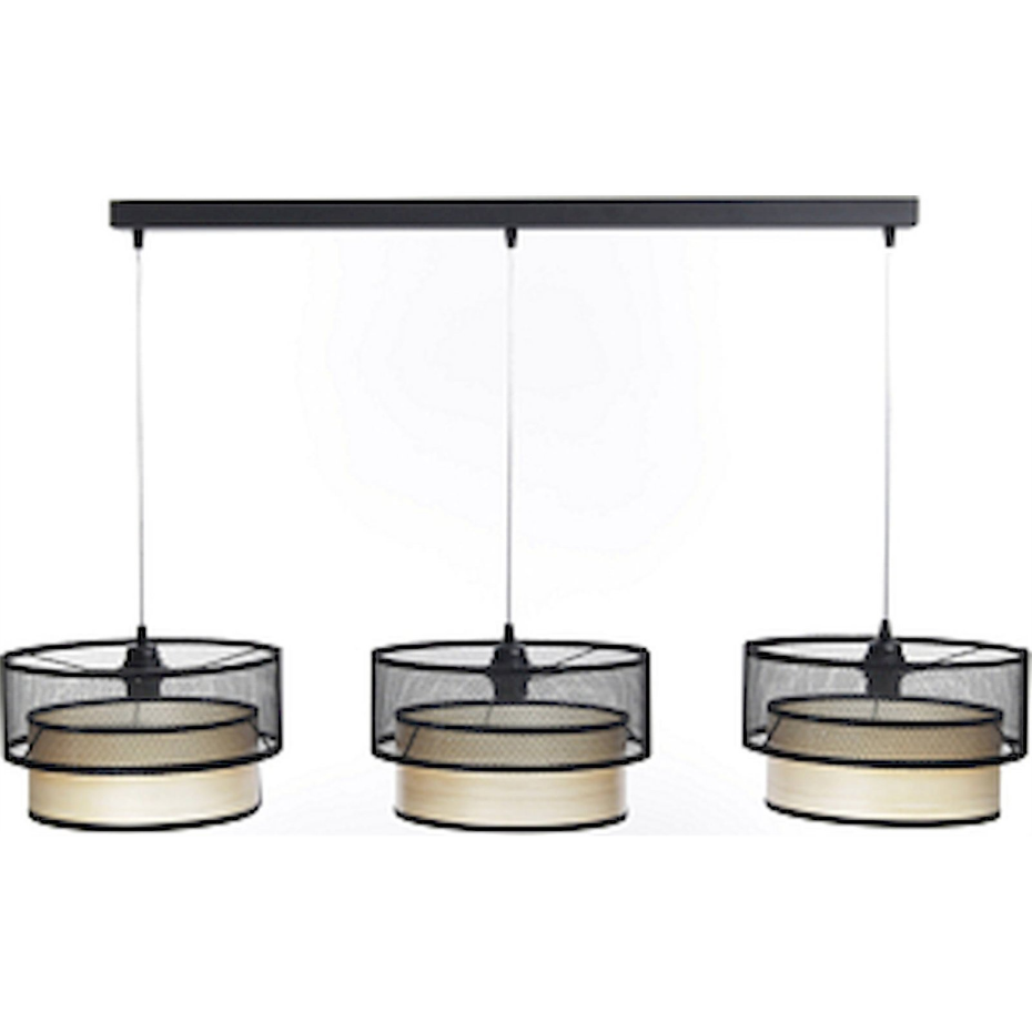 Suspension rectangulaire en PVC effet bois LED Duo ellegant