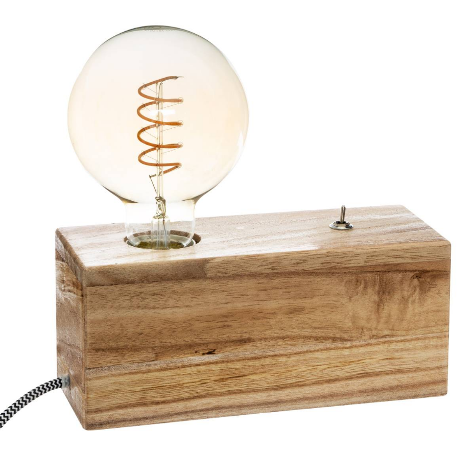 Lampe à poser bois de paulownia TIBU
