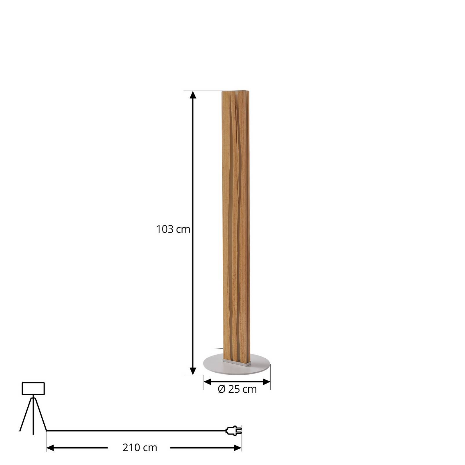 Lampadaire en bois moderneLED, Silja