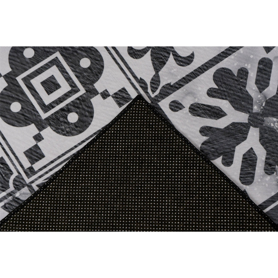 Tapis rectangulaire en polyester motif carreaux