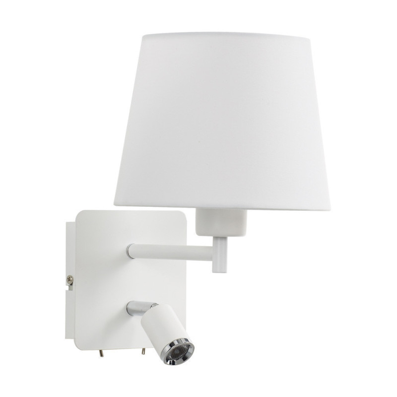 Applique Tête De Lit Room Liseuse blanche et abat-jour Blanc