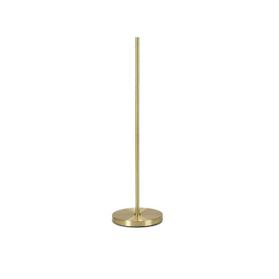 Lampadaire rétro en métal doré et globe en verre transparent - 150cm