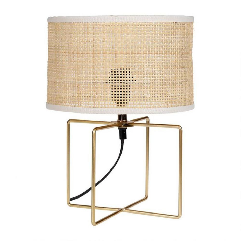 Lampe Métal Rotin Yuca Beige