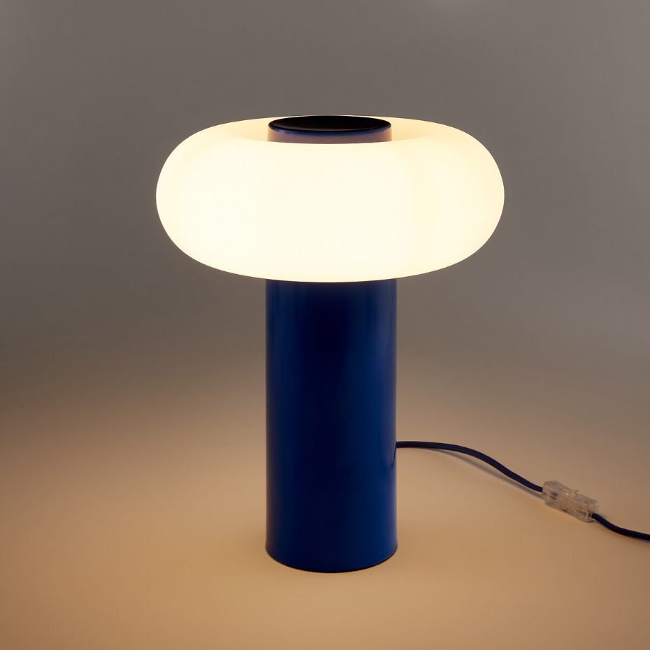 Lampe à poser métal fer et opaline H36,6 cm, Omer