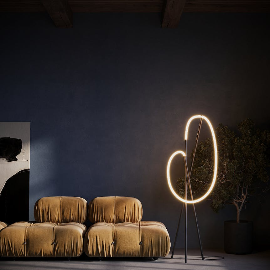 Lampadaire design tube lumineux à LED AURORA