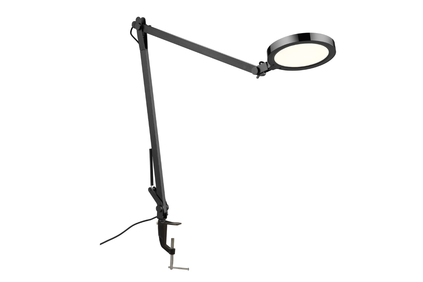 Lampe de bureau acier, aluminium sur socle BIVO