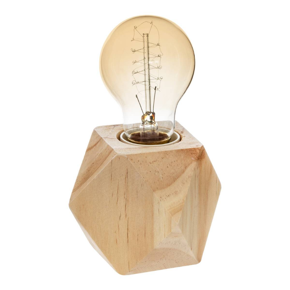 Lampe socle bois pin design origami BAHIA