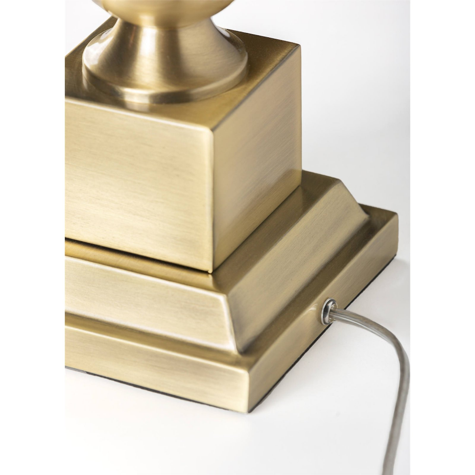 Lampe de table carrée en métal finition laiton