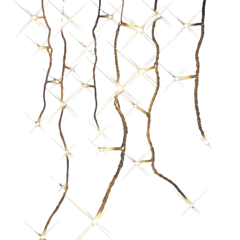 Guirlande led stalactite connectable 8m blanc chaud flash