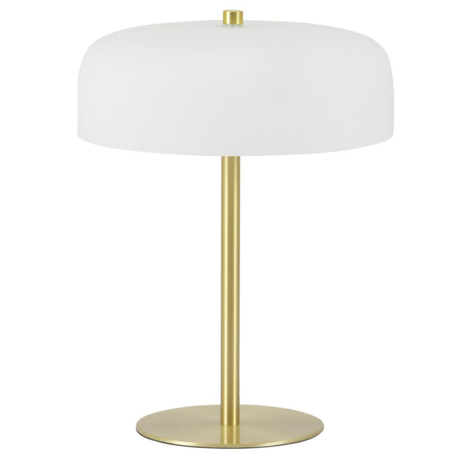 Lampe à poser en métal blanc et laiton doré 23.5x23.5x32cm