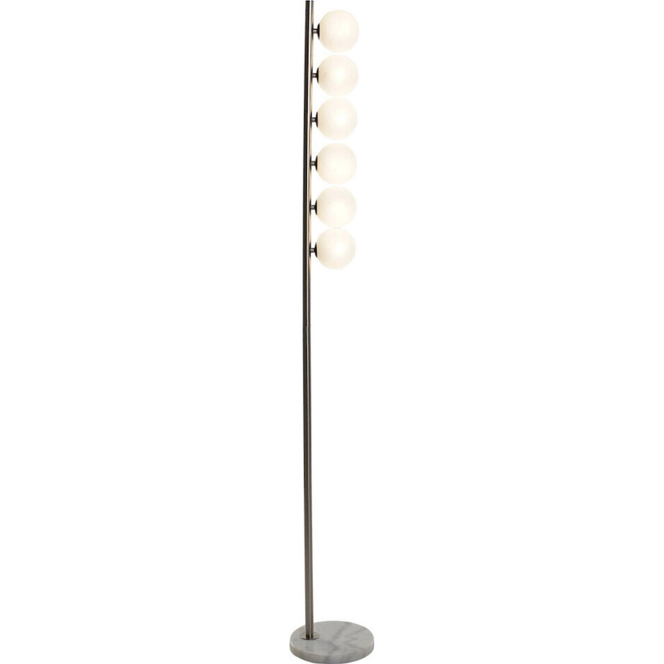 Lampadaire en métal et verre rond Moderno