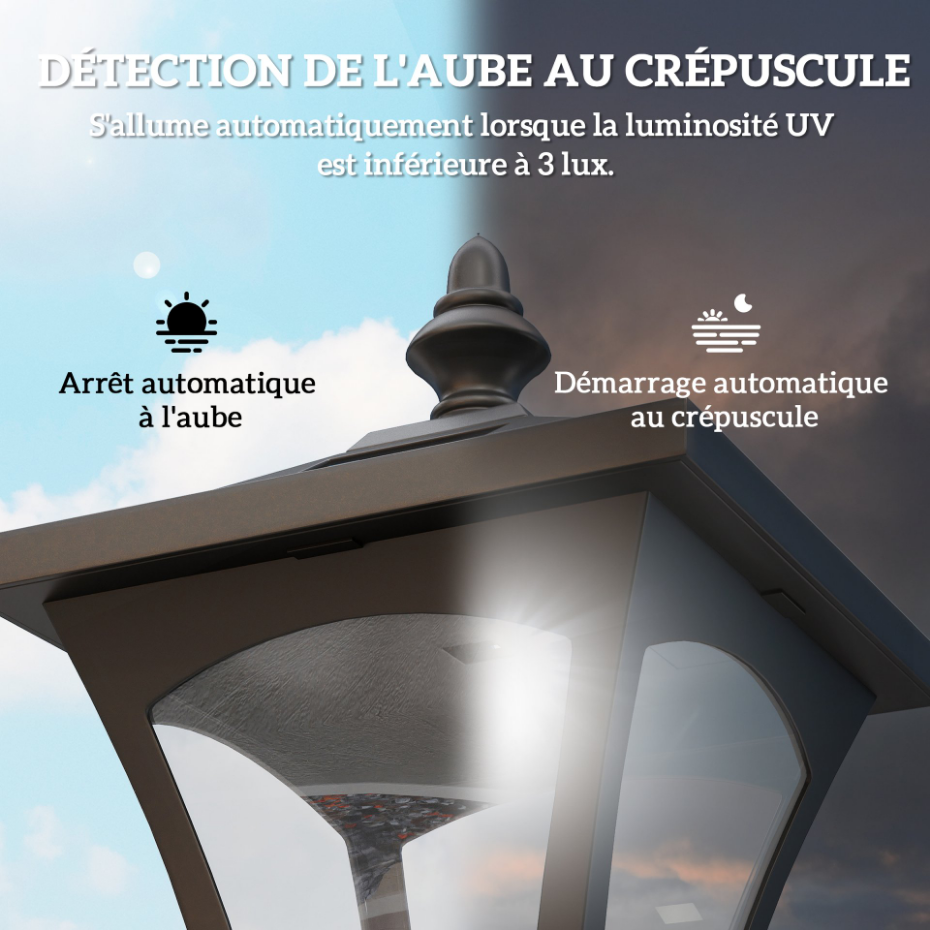 Lampadaire extérieur solaire lanterne - OLDIIZ