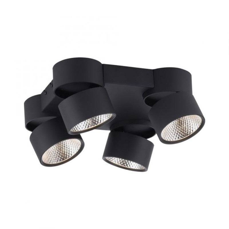 Plafonnier 4 Spots Nola Noir Led Puissant Et Dimmable